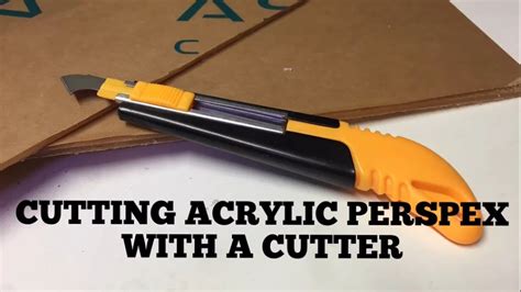 How to cut Acrylic Perspex with a cutter - YouTube