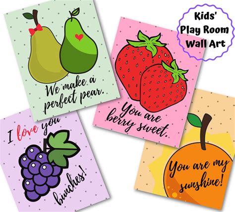 Fruit Wall Art Set of 4 INSTANT DOWNLOAD | Etsy