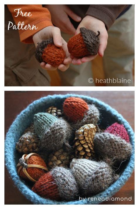 10+ Acorn Free Knitting Pattern | Fall knitting patterns, Miniature ...