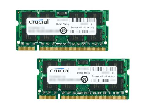 Crucial 8gb 2 X 4gb 200 Pin Ddr2 So Dimm Ddr2 667 Pc2 5300 Laptop ...