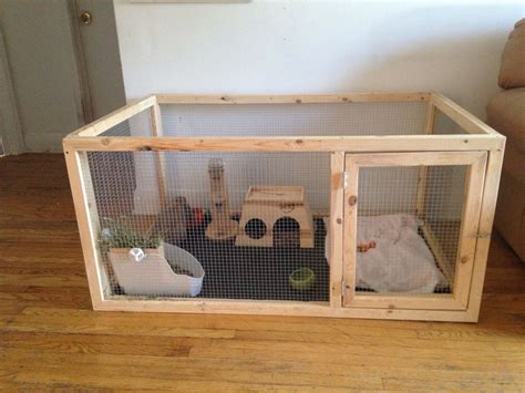 This is the bunny cage my boyfriend and I made for my two baby holland ...