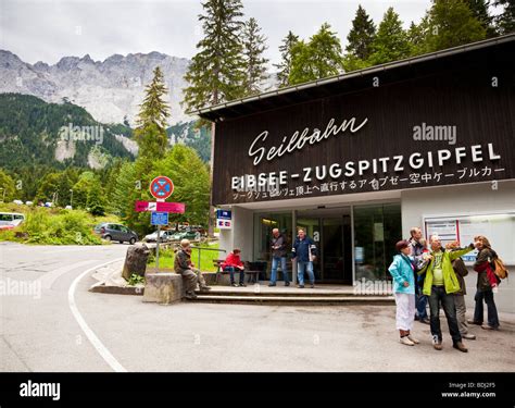 Zugspitze mountain cable car station in the Bavarian Alps, Bavaria ...