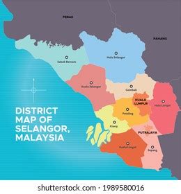 Isolated District Map Selangor Malaysia Stock Vector (Royalty Free ...