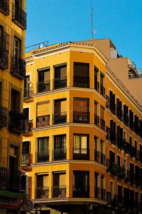 Yellow Building Architecture on a Sunny Day Editorial Stock Image ...