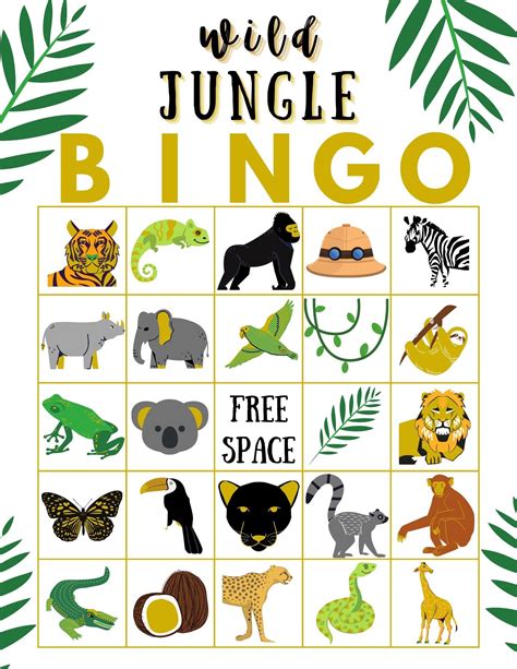 Printable/downloadable Bingo Game Jungle Themed Wild Bingo - Etsy ...