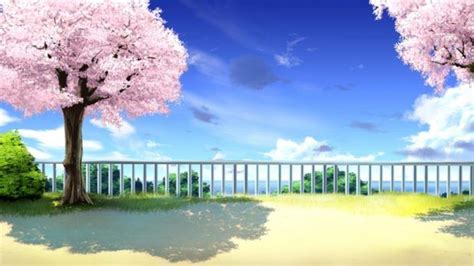 Anime Cherry Blossom Background Full HD. | Scenery background, Anime ...