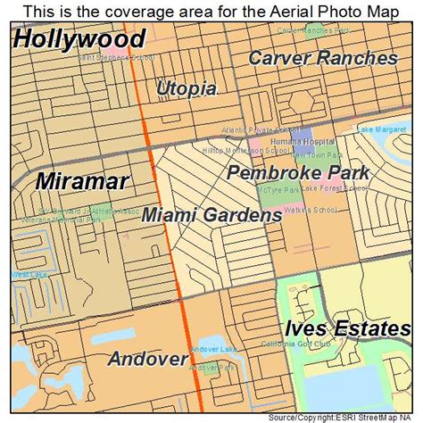 Aerial Photography Map of Miami Gardens, FL Florida