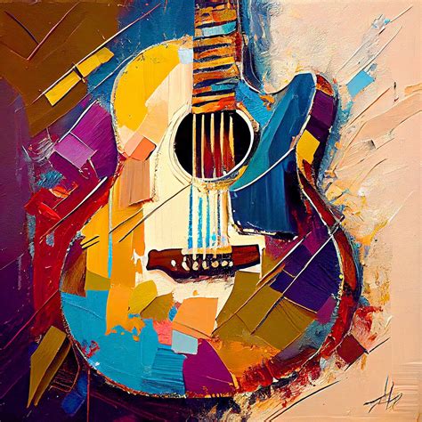 Wall Art Print | Abstract music art, Electric guitar painting on full ...