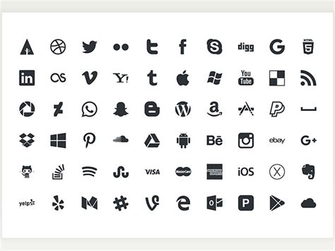 Picons Social: 60 Free social icons - Freebiesbug