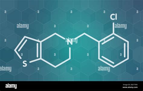 Ticlopidine antiplatelet drug molecule, illustration Stock Photo - Alamy