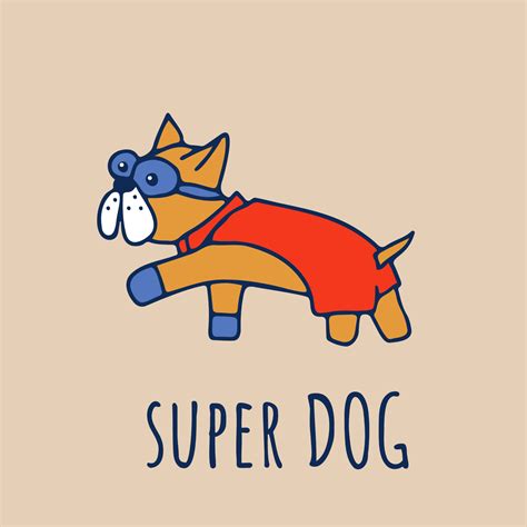 Super pet funny card. Cute strong dog wearing superhero blue mask and ...