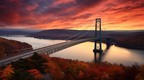 Premium AI Image | Bear Mountain Bridge at sunrise long exposure Bear ...