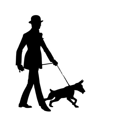 Man Walks Dog Silhouette Free Stock Photo - Public Domain Pictures