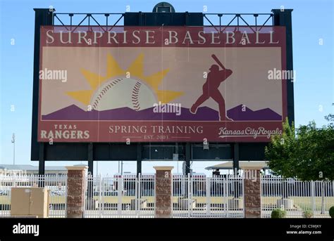 A large billboard sign at Surprise stadium, Surprise, Arizona, USA ...