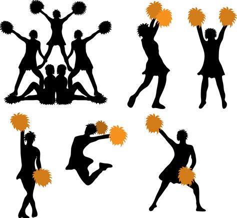 Cheerleading Pom-pom Silhouette - Vector silhouette cheerleader png ...