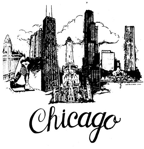 Chicago Skyline Outline Drawing at PaintingValley.com | Explore ...