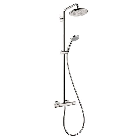 Hansgrohe Croma 220 Shower Pipe in Chrome-27185001 - The Home Depot