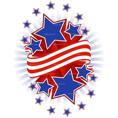 Patriotic Stars Clip Art Black And White