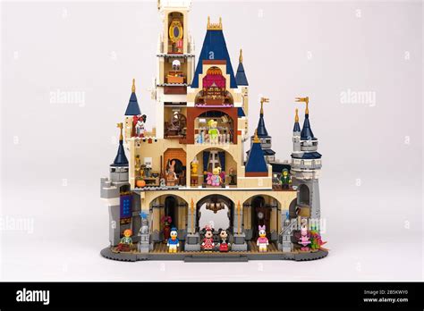 Assembled lego Walt Disney World Resort Cinderella Castle with Disney ...