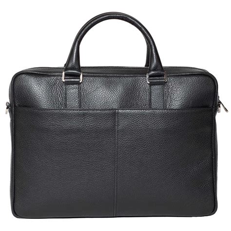 Slim Italian Leather Briefcases for Men Black Made in Italy - DiLoro ...