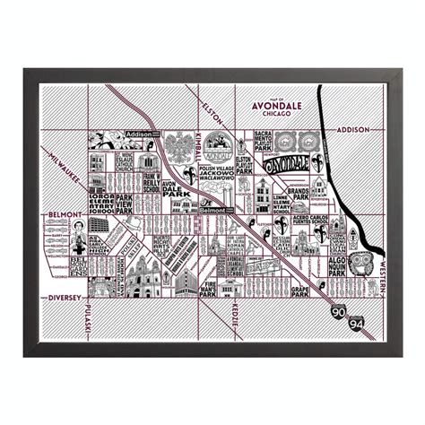 Avondale Map: Chicago Art Prints for Sale — Joe Mills Illustration