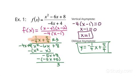 Asymptotes Of Rational Functions