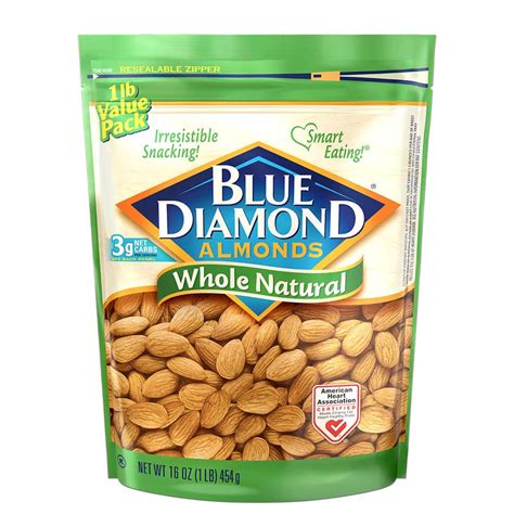 Whole Natural Raw Almonds: 16oz Bags | Blue Diamond Almonds Store ...