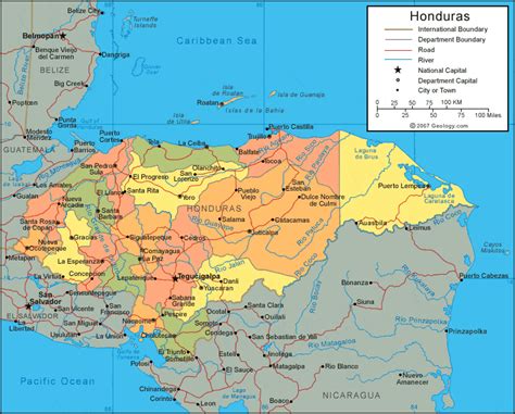 Honduras Map and Satellite Image