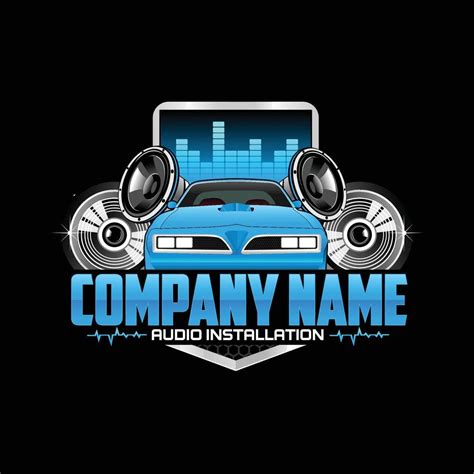 Audio Car Logo Template on black background 18020843 Vector Art at Vecteezy