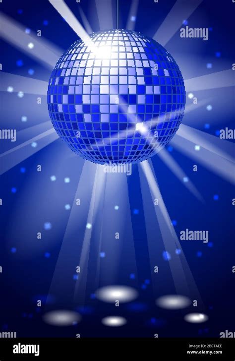 Dance club party vector background with disco ball. Dance ball bright ...