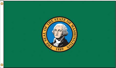 NYLGLO Washington State Flag, 4 ft.H x 6 ft.W, Indoor, Outdoor - 5JFR9 ...