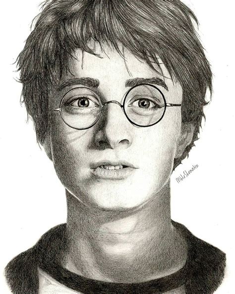 Portrait drawing I made of Daniel Radcliffe as Harry Potter | Harry ...