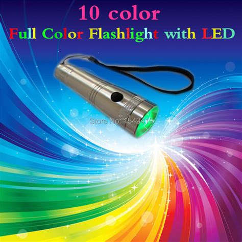 10 color Flashlight with LED Colorful automatic color burst flash ...