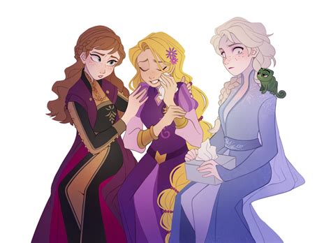 Elsa and Anna with crying Rapunzel by EmiliaFairy2004 on DeviantArt