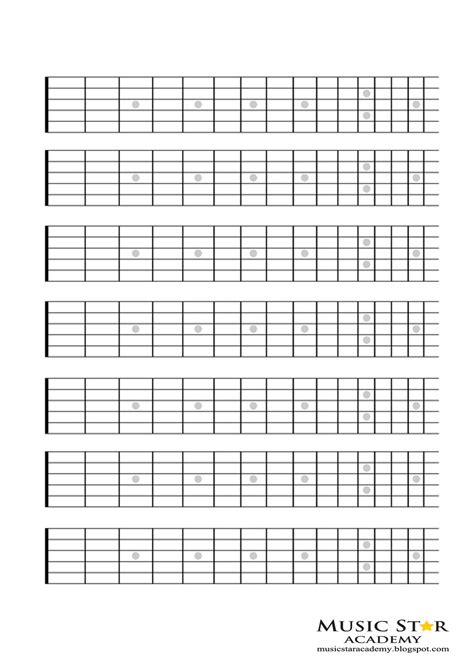 Blank Printable Guitar Fretboard Paper