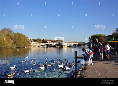 River Thames showing Caversham Bridge, Caversham, Reading, Berkshire ...