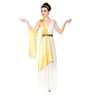 Ladies Gold Greek Goddess Aphrodite Athena Halloween Fancy Dress Party ...