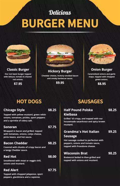 Free Burger Menu Templates - PhotoADKing