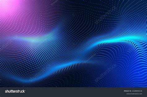 Abstract Waving Particle Technology Background Design Stock Vector ...