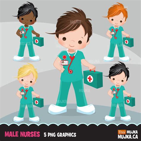 Male Nurse Clipart. Little Boy Graphics, Medical, Hospital ...