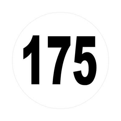 Number 175 White Black Stickers, Magnet | Wacky Print