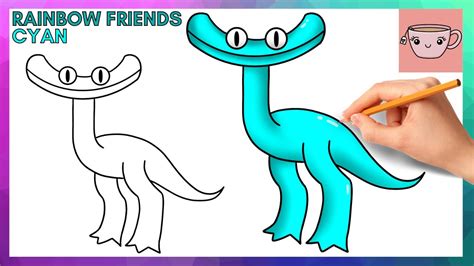 Rainbow Friends Chapter 2 Coloring Pages Cyan - Free Printable Templates