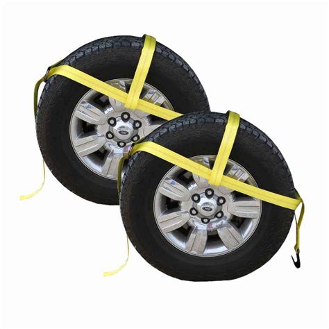 Yellow Adjustable Tow Dolly Strap with 2” Top Strap and Flat Hook ...