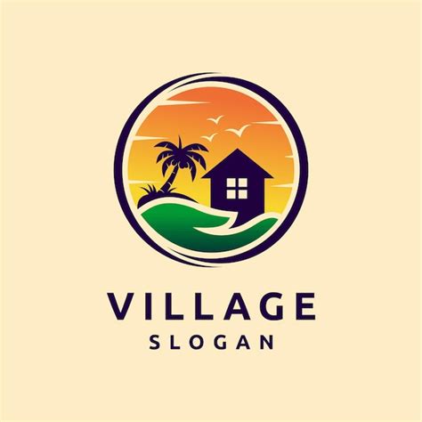 Premium Vector | Village logo with concern concept