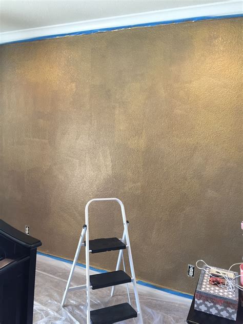 How to Paint a Wall With Gold Glitter - Little Lovelies Blog