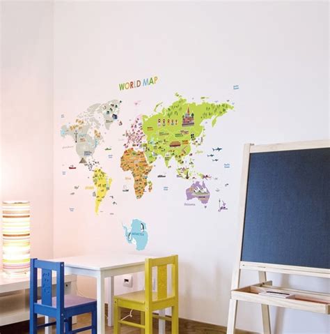 World Map Wall Decal Sticker / World Map Sticker - Etsy