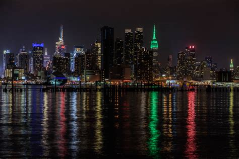 Wallpaper : city, cityscape, night, water, building, reflection, sky ...