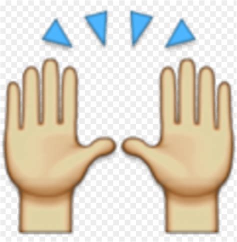 raised hands emoji 128 - hands up emoji PNG image with transparent ...