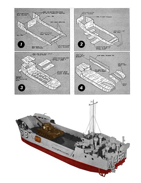 WWII Model Boat Plans 1:48 Scale 30" R/C Landing Craft Plans & Buildin ...