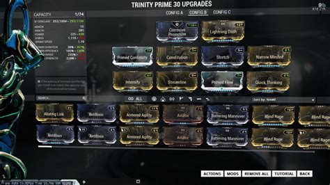 Warframe Chronicles: [Builds] Trinity Bless and EV- Raid Worthy